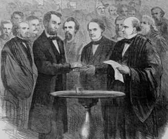 Lincoln Takes Oath of Office, March 4, 1865